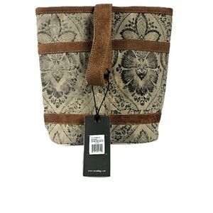 Myra Bag Cloud Nine Double Wine Carrier Upcycled Canvas Leather Boho NWT